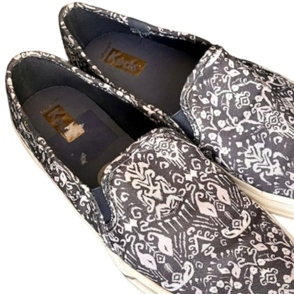 Keds Double Decker Mosaic Canvas Slip-On Sneaker - Blue/White - 9.5 - Picture 9 of 13